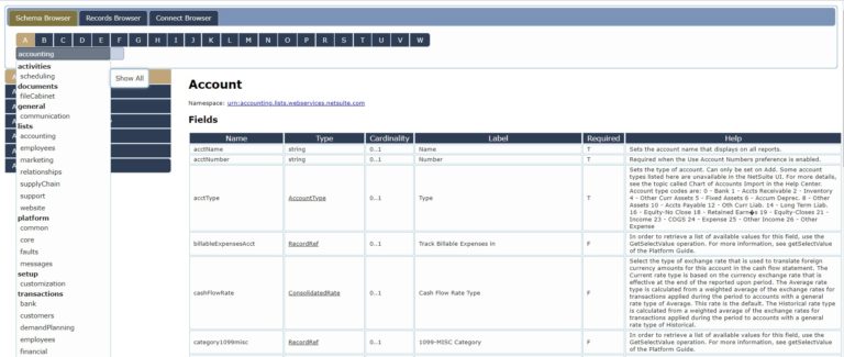 NetSuite Database Schema Browser | Understanding the Basics