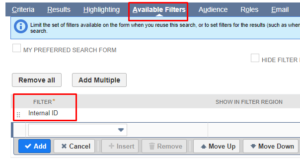 Available Filters