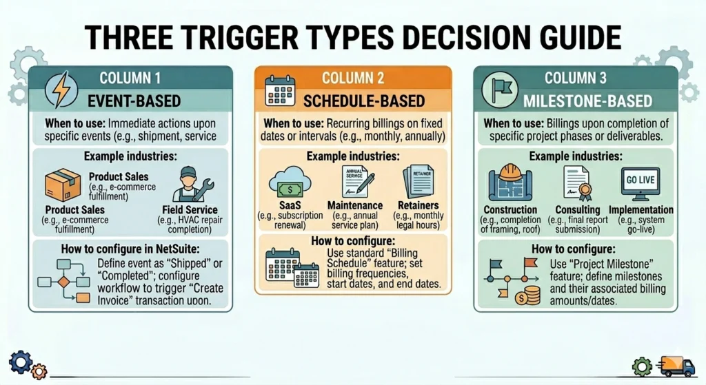 Three Invoice Trigger Types in NetSuite