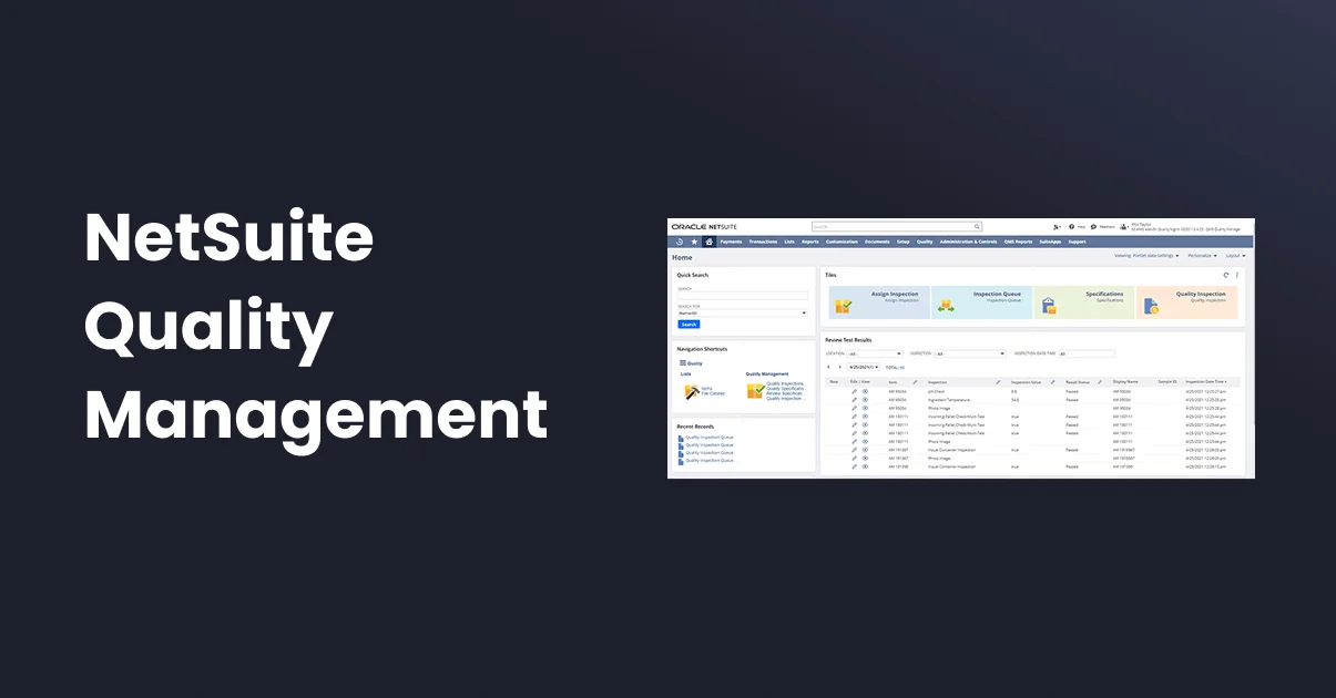 NetSuite Quality Management Module - Folio3