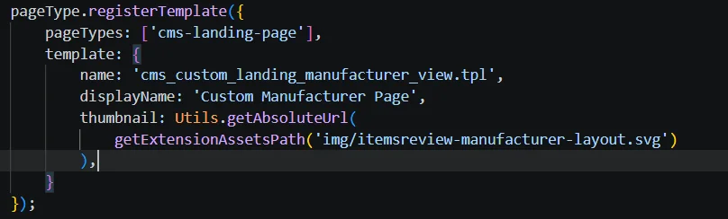 Manufacturer template