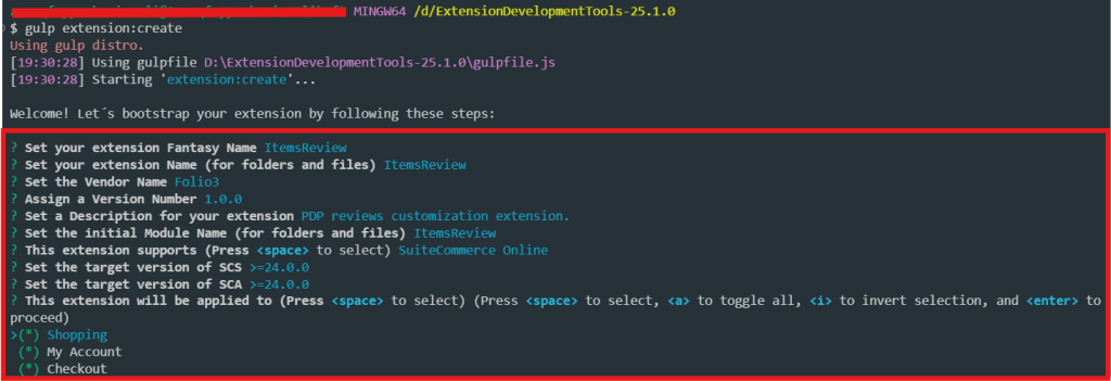 Extension Development tools