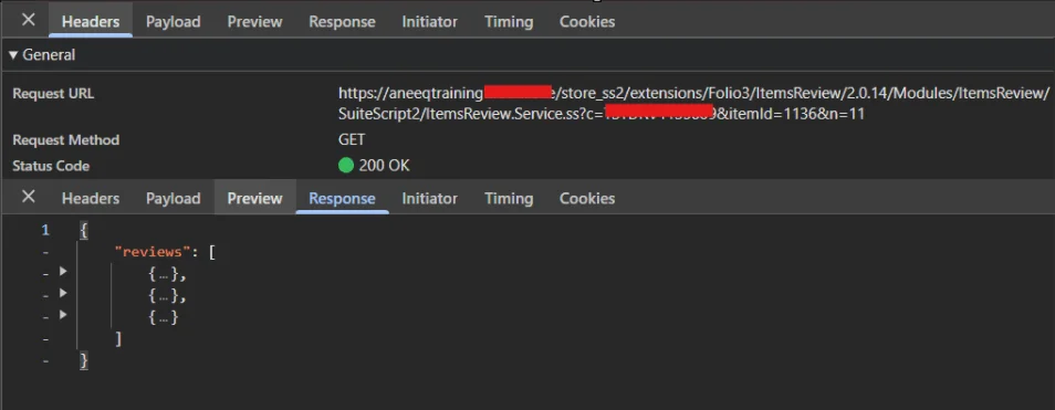 the get request