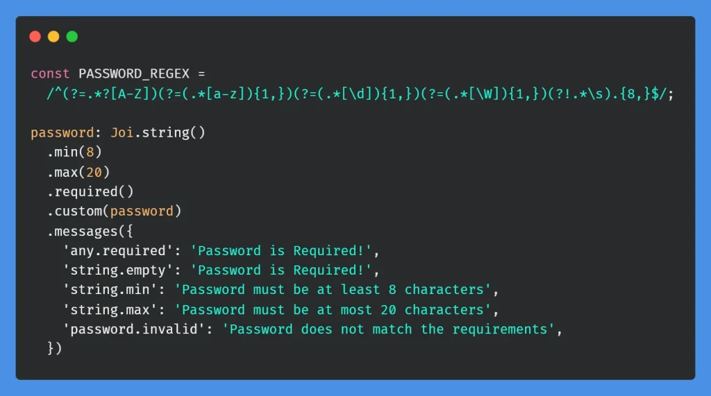 const password regex