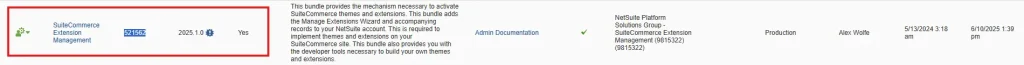 SuiteCommerce Extension Management