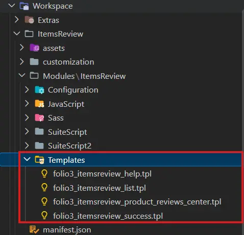 templates directory