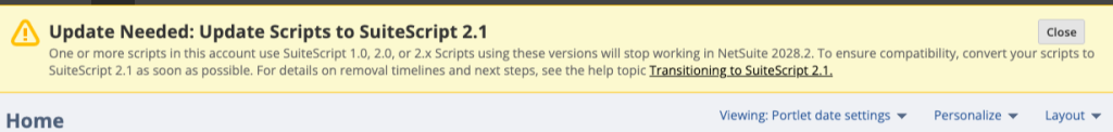 SuiteScript 1.0 End-of-Life Warning: How to Migrate to SuiteScript 2.1